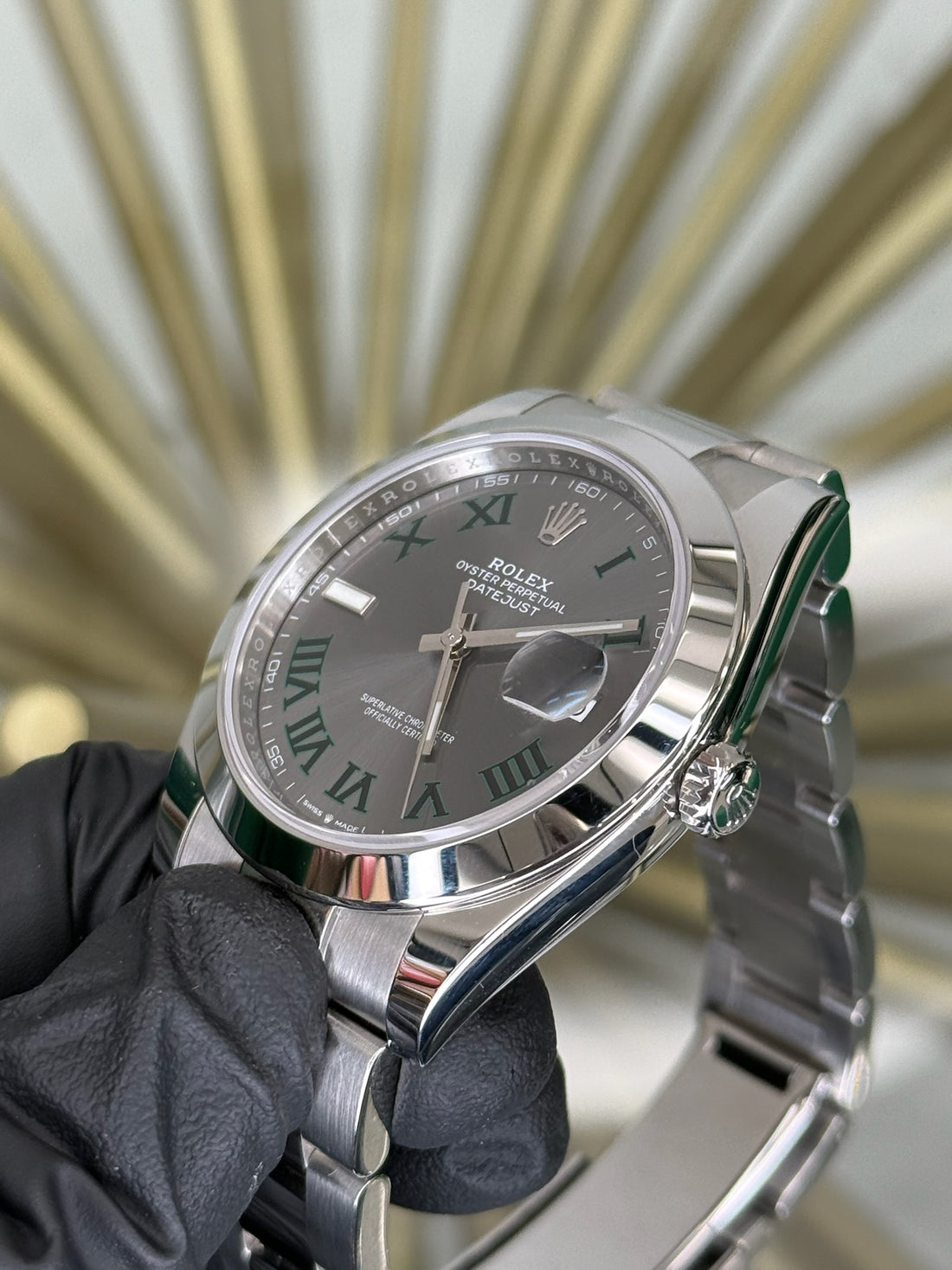 Rolex Datejust 41 Slate Green Roman Dial on Oyster 126300 2024 Card