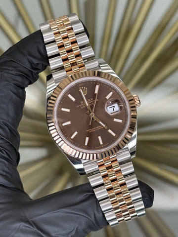 Rolex Datejust 41 Chocolate Index Dial on Jubilee 126331 Card 2020