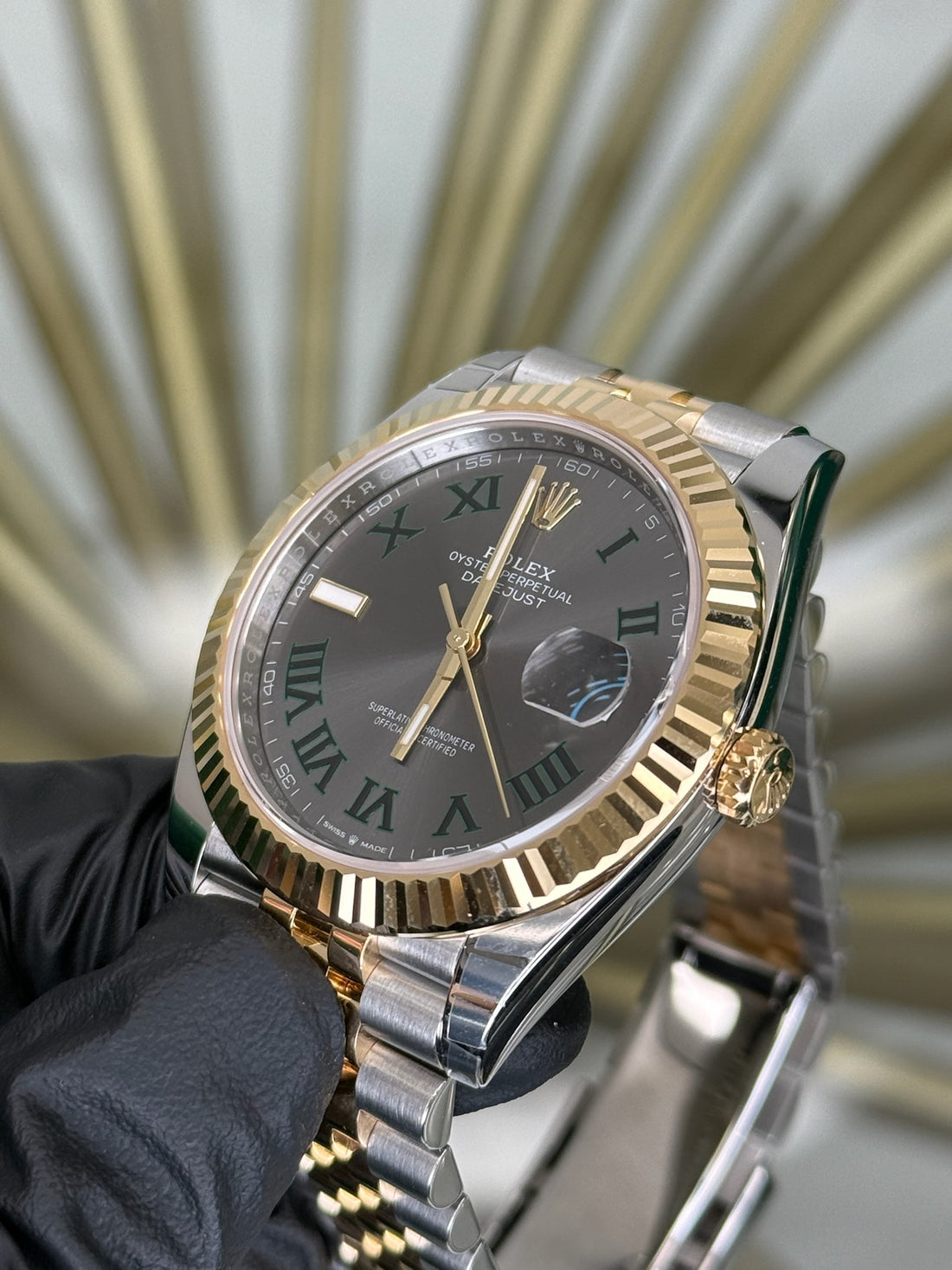 Rolex Datejust 41 Slate Green Roman Dial on Jubilee 126333 2026 Complete