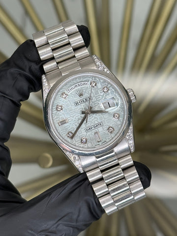 Rolex Day-Date 36 Computer 8+2 Diamond Dial on Platinum 118296
