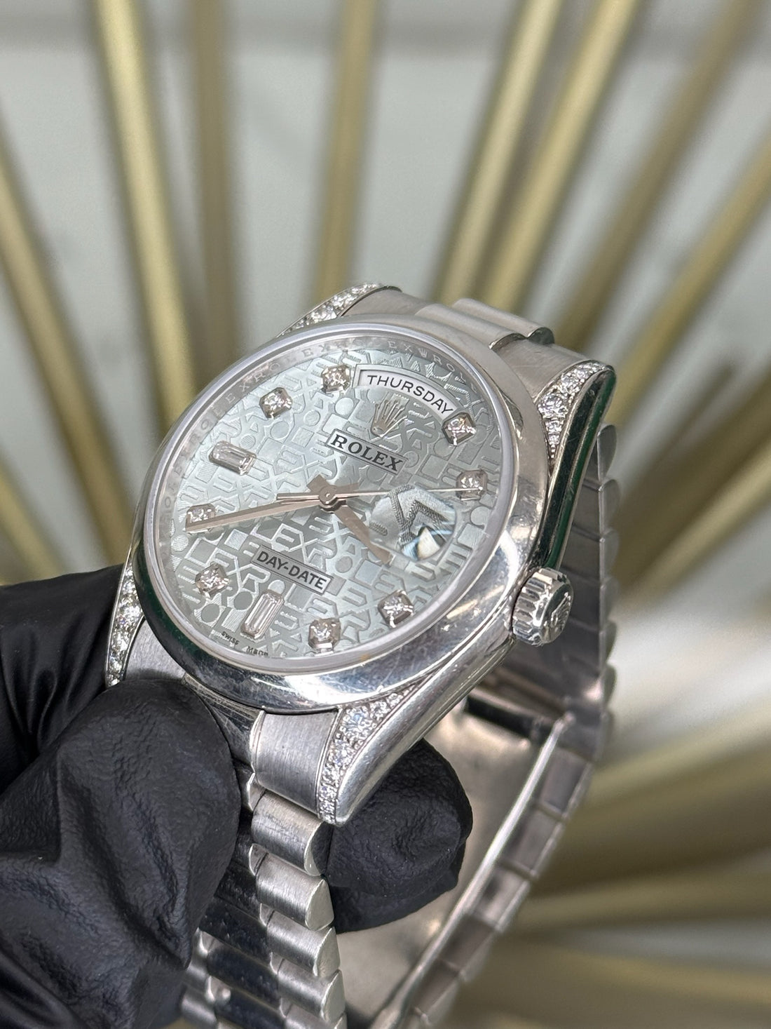 Rolex Day-Date 36 Computer 8+2 Diamond Dial on Platinum 118296