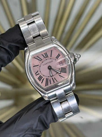 Cartier Ladies Roadster Pink Dial on Stainless Steel 2675