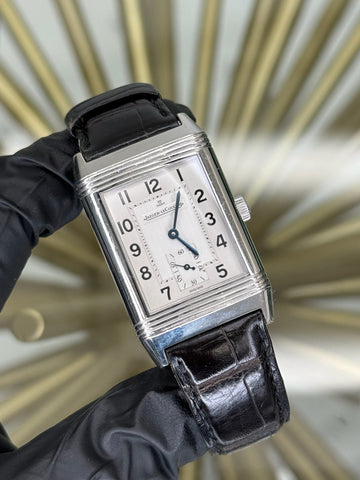 Jaeger-LeCoultre Reverso Grande Taille Silver Dial on Black Leather 270.8.62