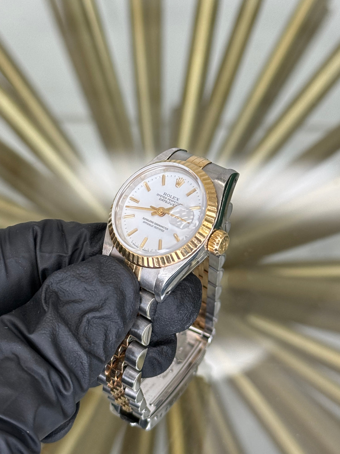Rolex Datejust Lady White Stick Dial on Jubilee 69173