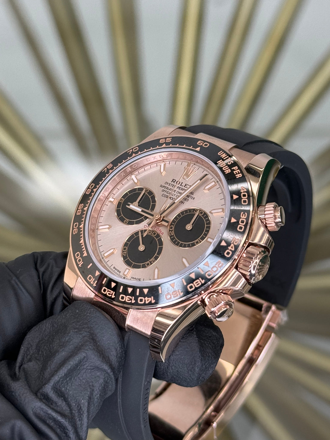 Rolex Daytona Sundust And Black Index Dial on Oysterflex 126515LN 2026 Complete