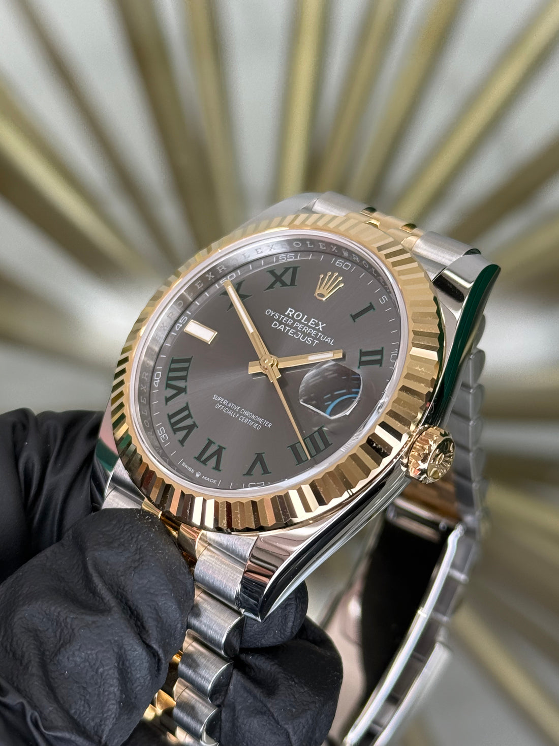 Rolex Datejust 41 Slate Green Roman Dial on Jubilee 126333 2026 Complete