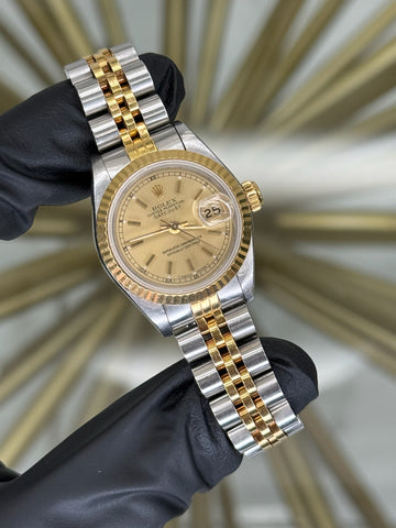 Rolex Datejust Champagne Stick Dial on Jubilee 69173