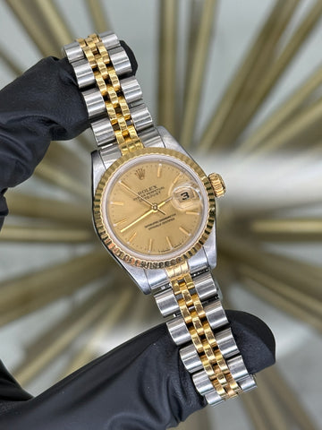 Rolex Datejust Champagne Stick Dial on Jubilee 69173