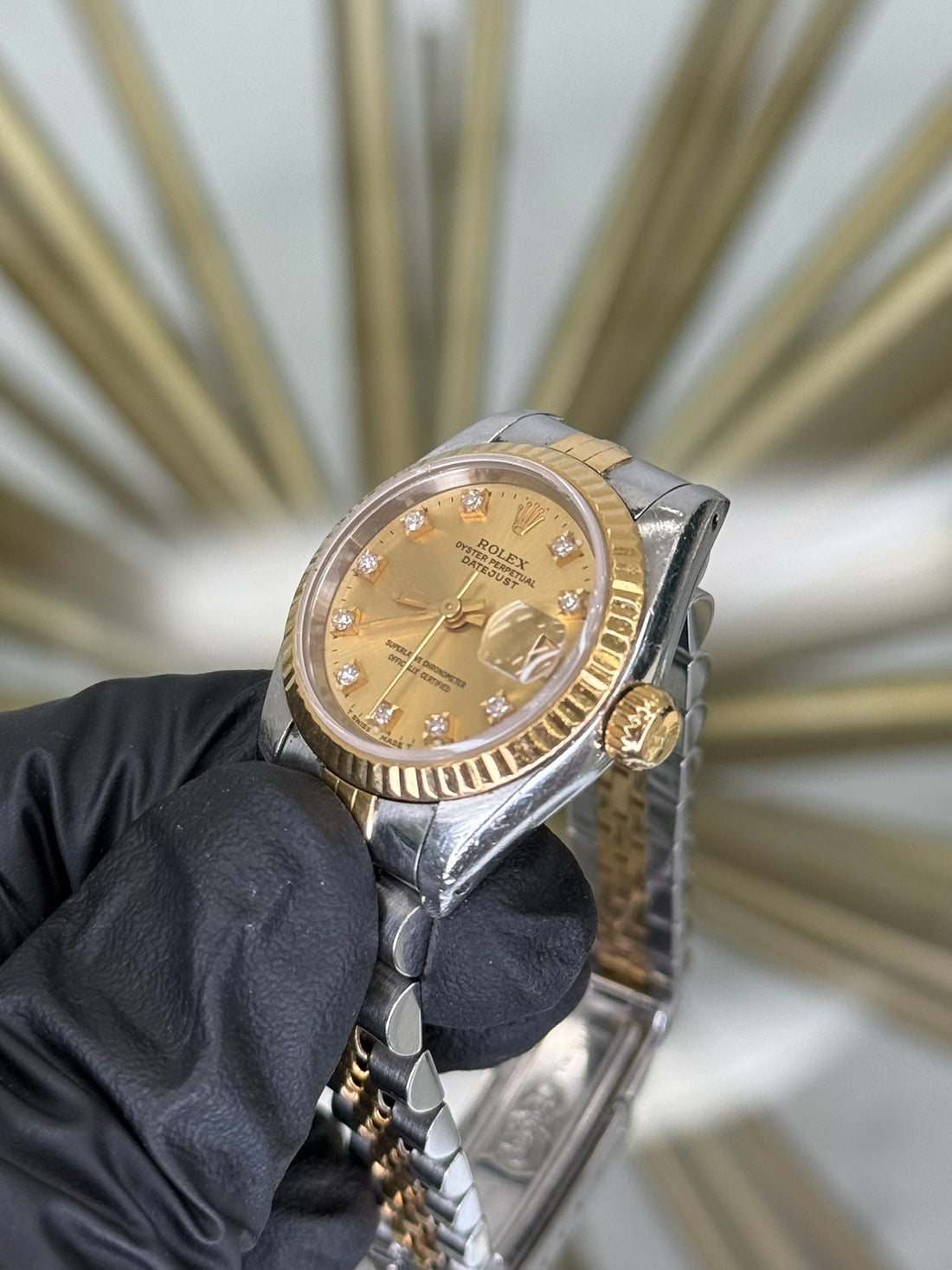 Rolex Datejust Champagne Diamond Dial on Jubilee 69173