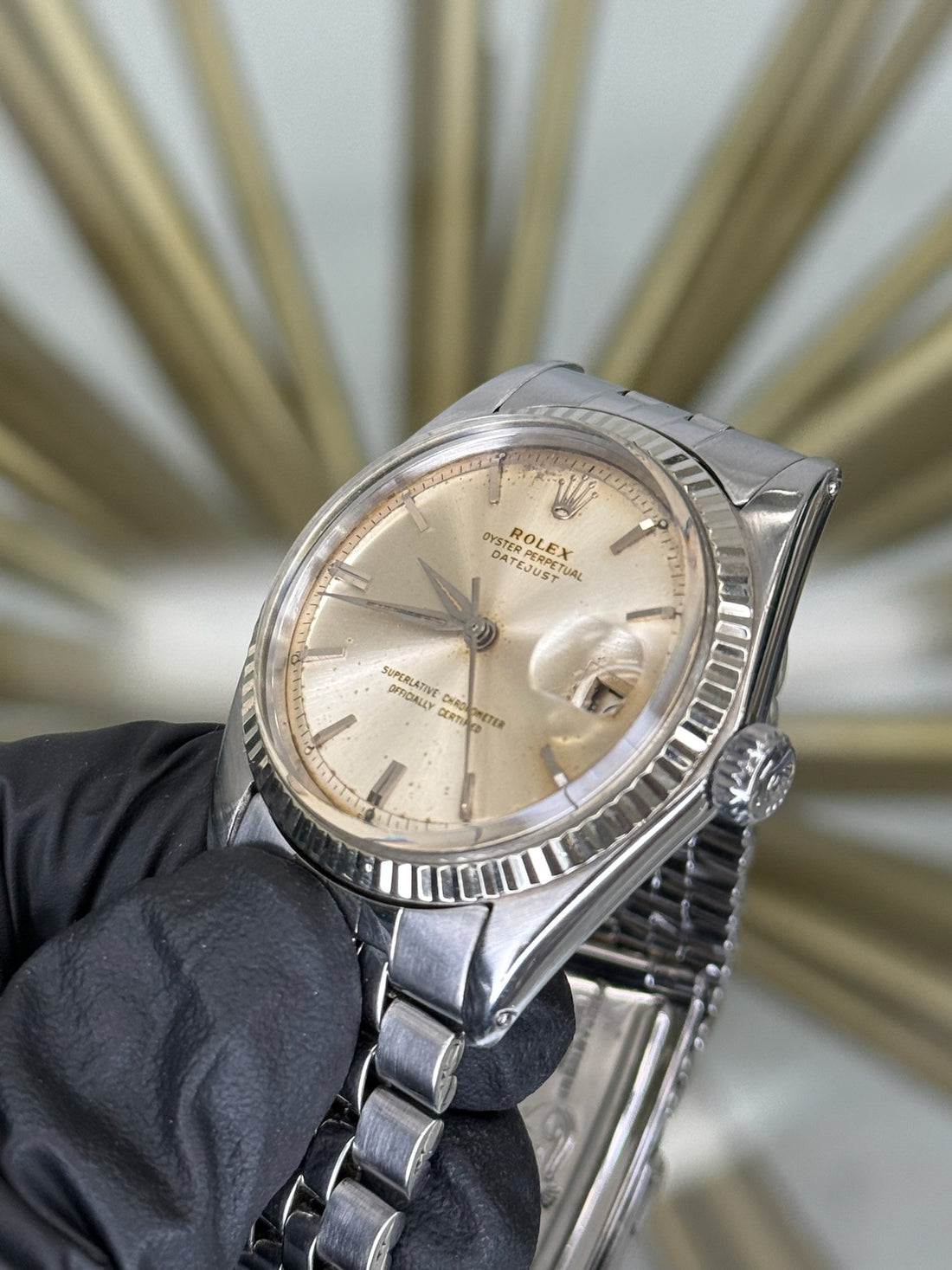 Rolex Datejust Silver Stick Dial on Jubilee 1601