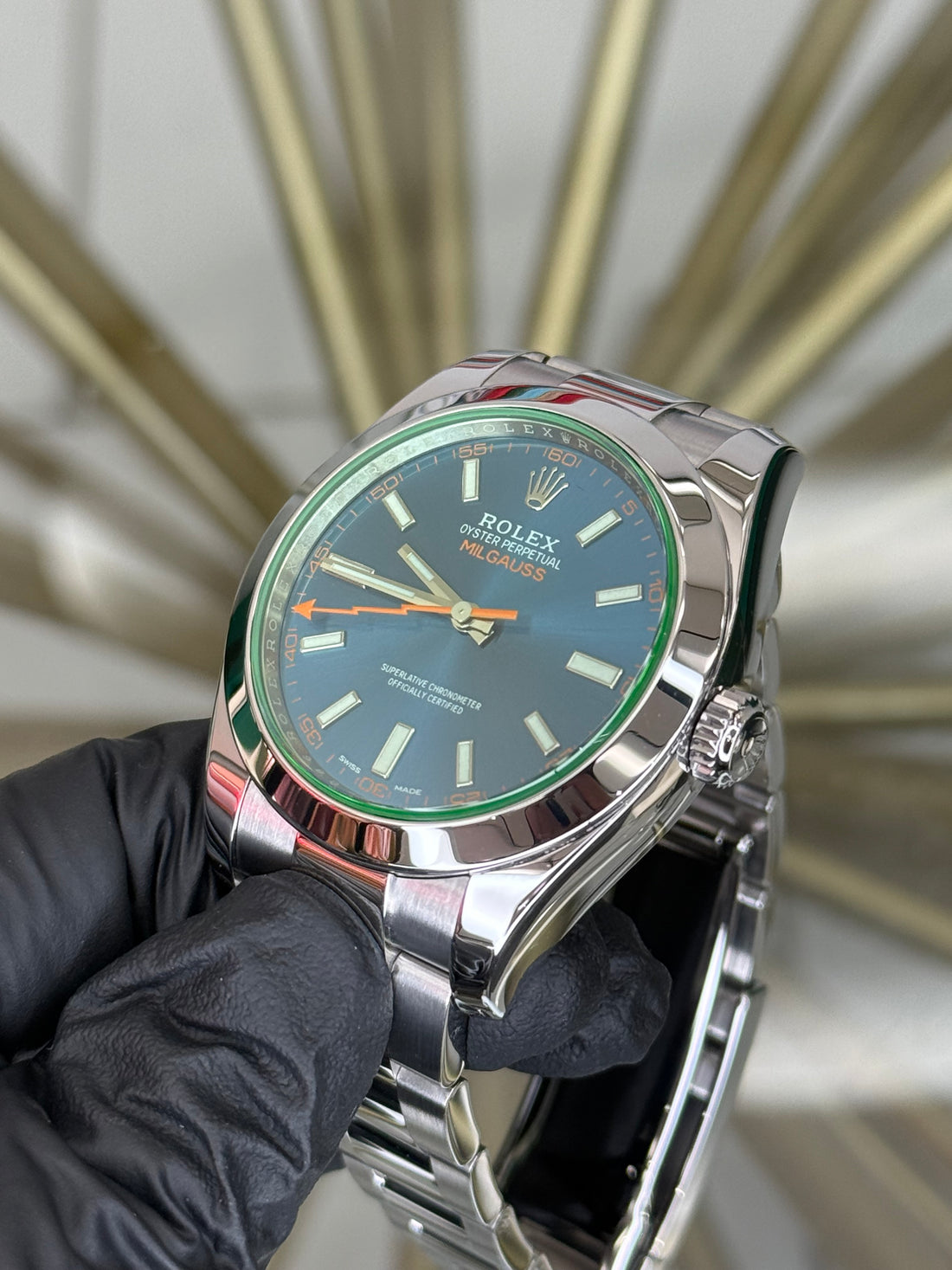 Rolex Milgauss Blue Dial on Oyster 116400GV 2022 Complete