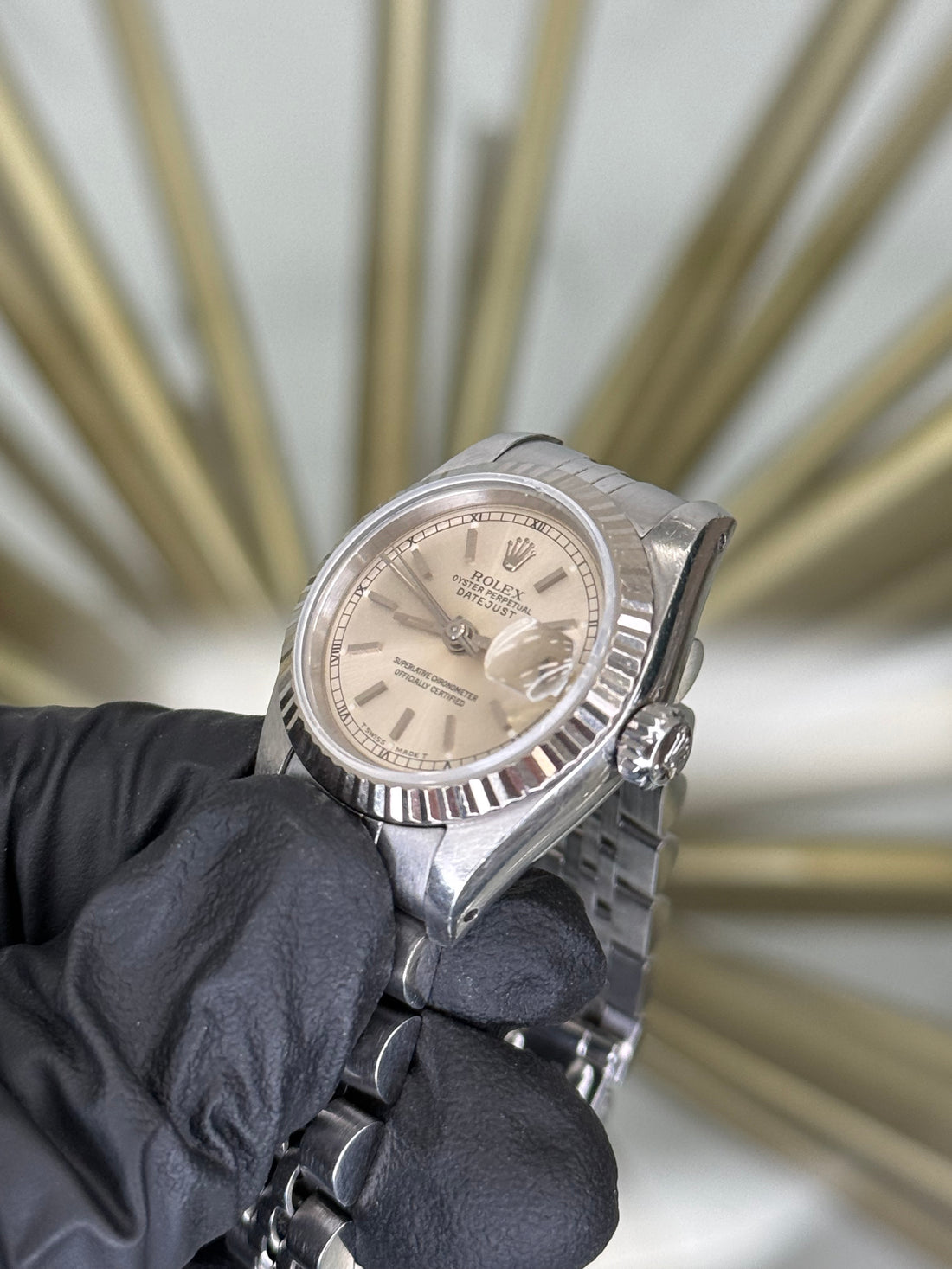 Rolex Datejust Lady Silver Stick Dial on Jubilee 69174