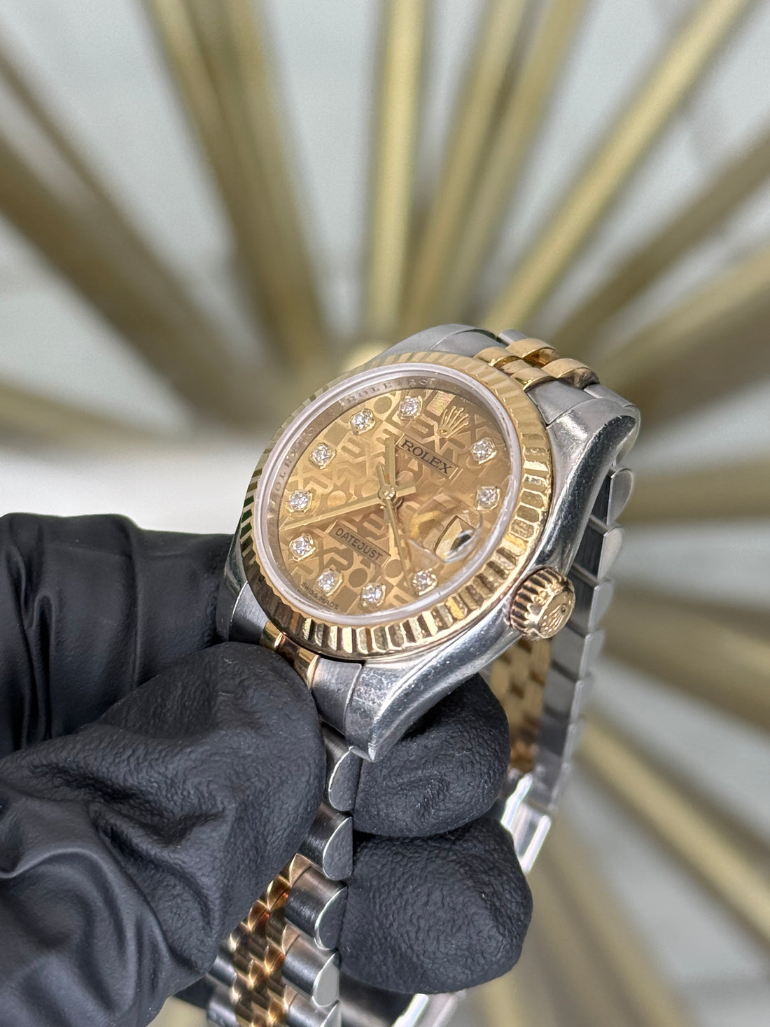 Rolex Datejust Lady Champagne Computer Diamond Dial on Jubilee 179173