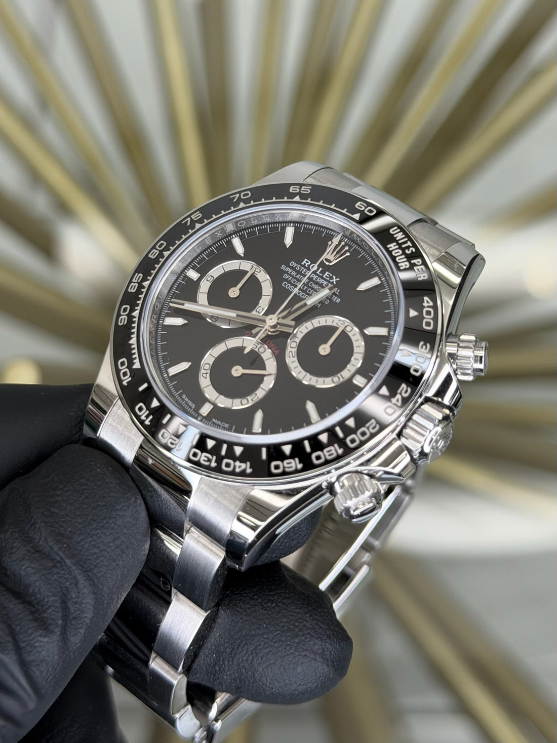 Rolex Daytona Black Index Dial on Oyster 126500LN 2024 Card