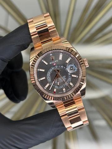 Rolex SkyDweller Chocolate Dial on Oyster 326935 2023 Complete