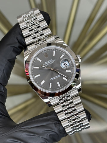 Rolex Datejust 41 Rhodium Index Dial on Jubilee 126300 2026 Complete
