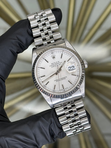 Rolex Datejust 36 Silver Stick Dial on Jubilee 16234