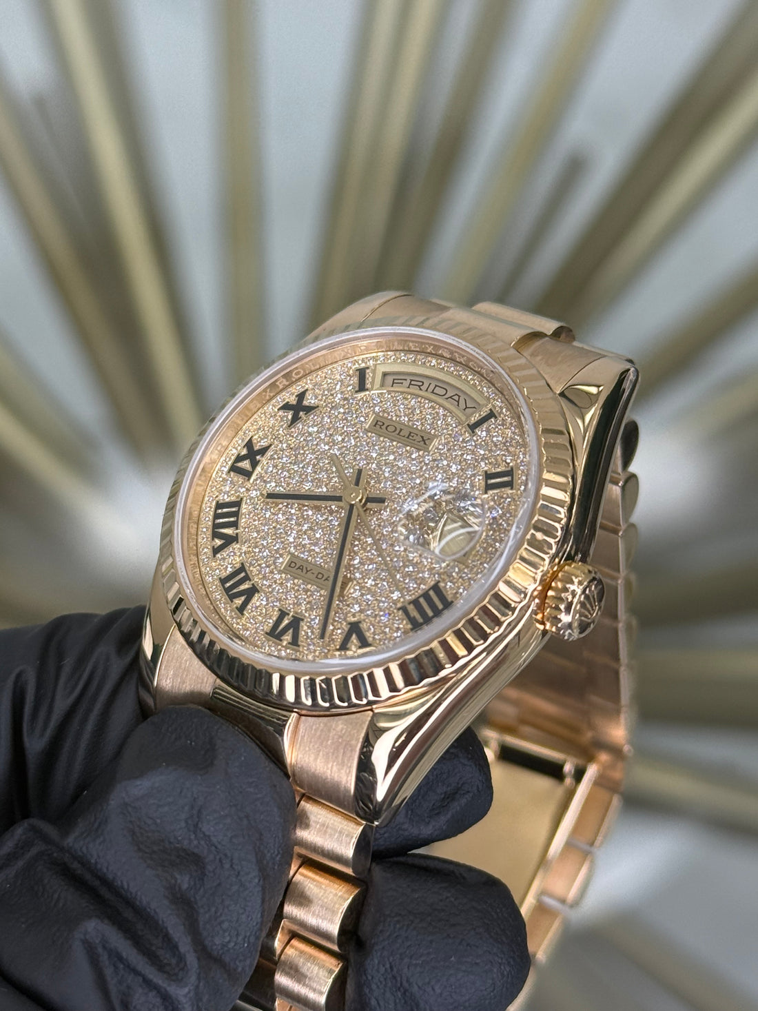 Rolex Day-Date 36 Pave Dial on President 118238