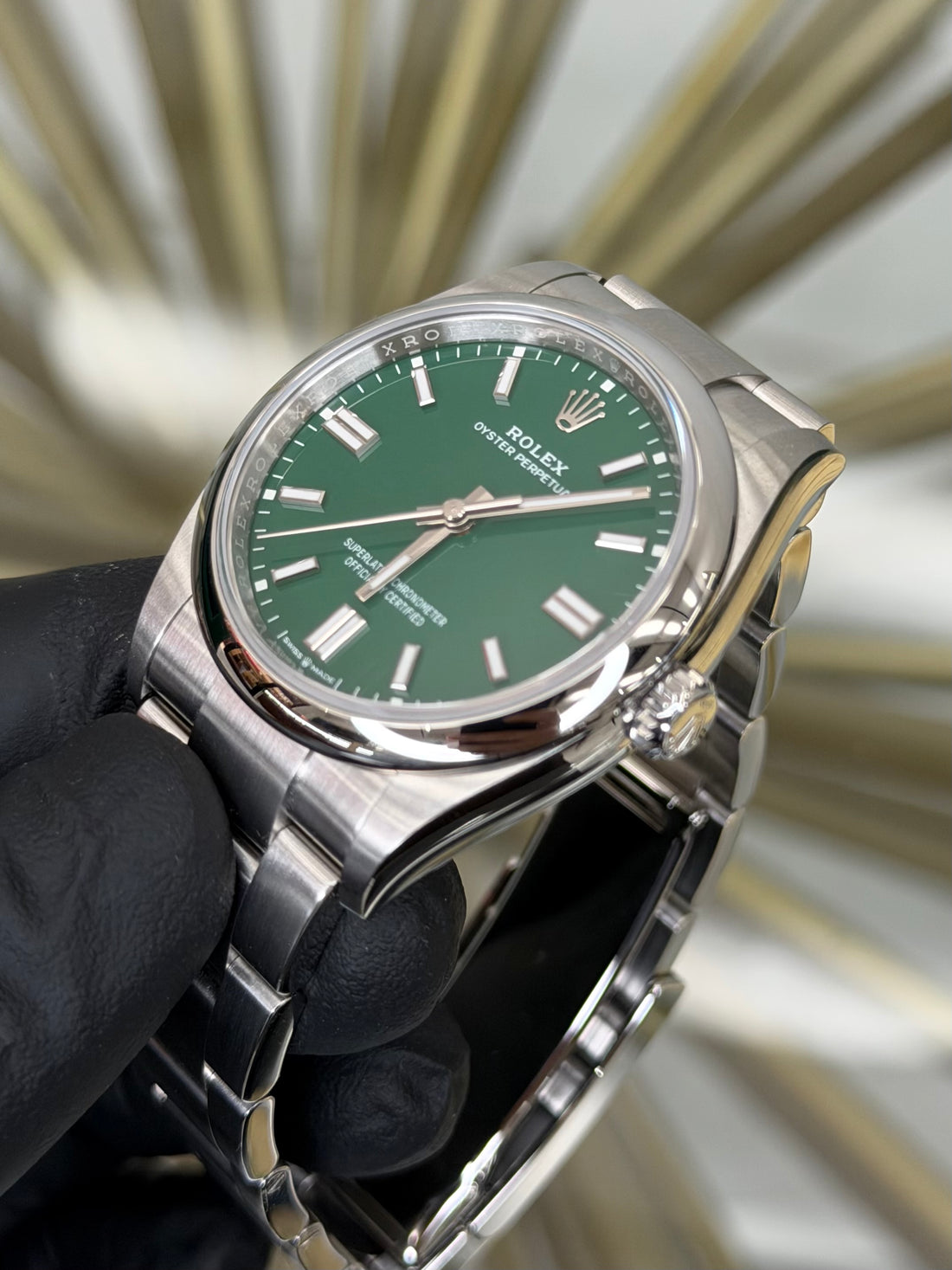 Rolex Oyster Perpetual 36 Green Index Dial on Oyster 126000 2024 Complete