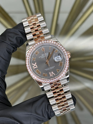 Rolex Datejust 36 Slate Diamond 6 9 Dial on Jubilee 126281RBR 2025 Complete