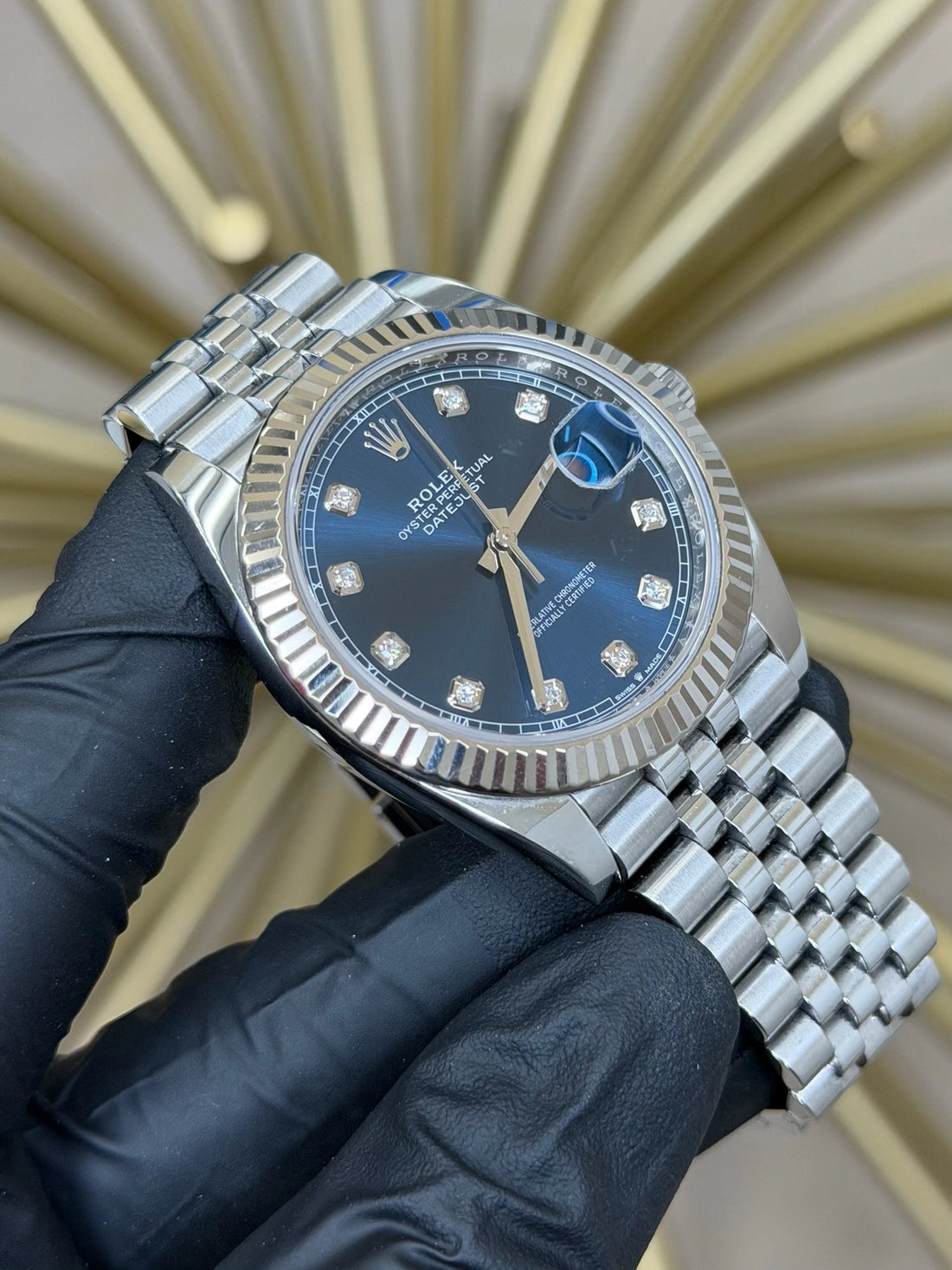 Rolex Datejust 41 Blue Diamond Dial on Jubilee 126334 2024 Complete