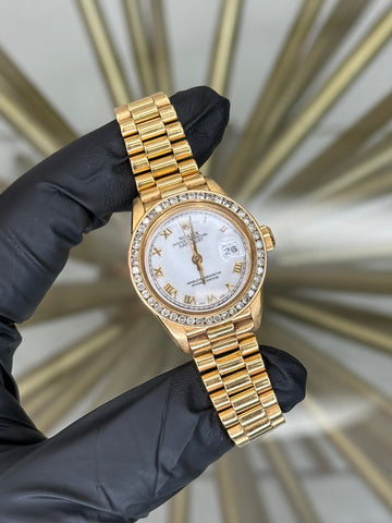 Rolex Datejust YG White Roman Dial on Jubilee 6917