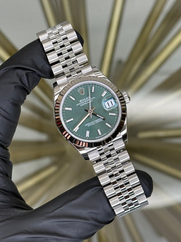 Rolex Datejust 31 Mint Green Index Dial on Jubilee 278274 2026 Complete