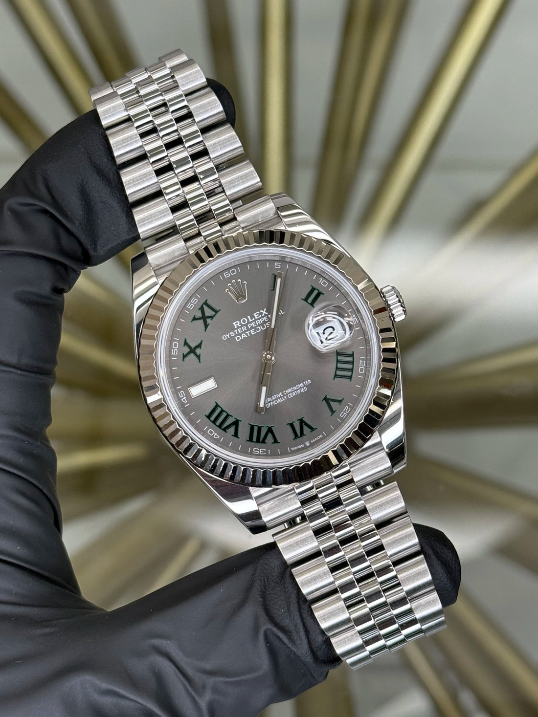 Rolex Datejust 41 Wimbledon Dial on Jubilee 126334 2021 Complete