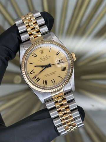 Rolex Datejust 36 Champagne Roman Dial on Jubilee 16013