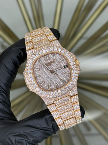 Patek Philippe Nautilus Custom Diamond Dial on Custom Diamond 5711/1R-001