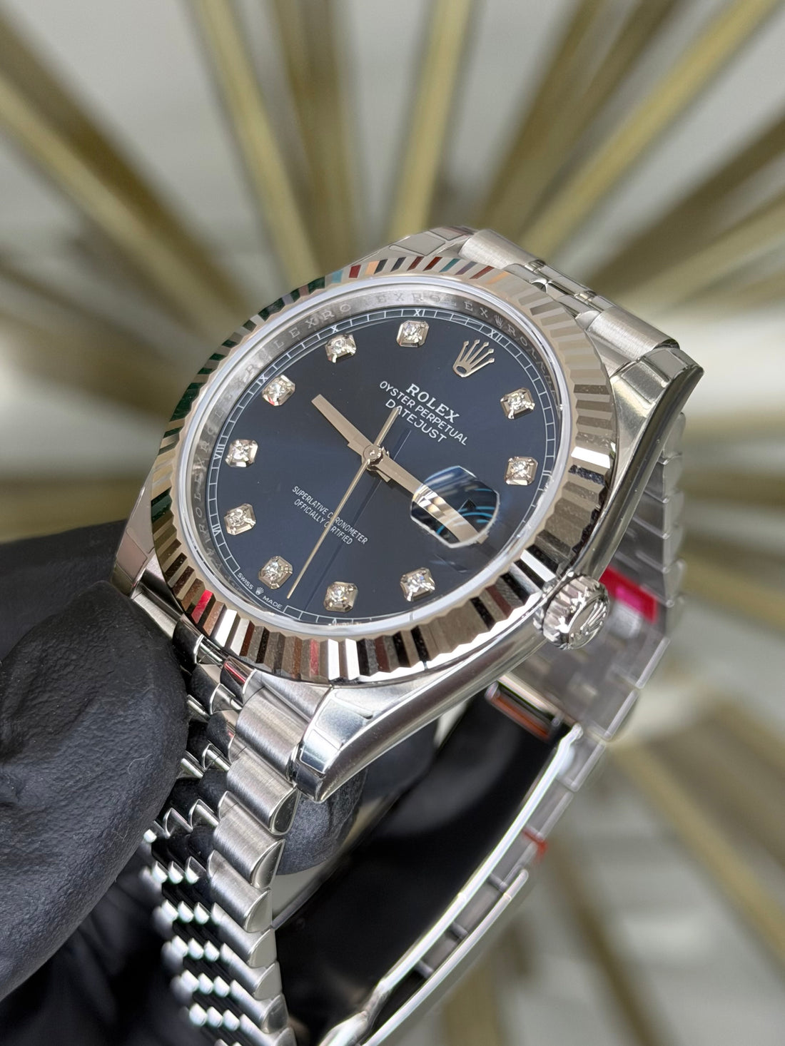 Rolex Datejust 41 Blue Diamond Dial on Jubilee 126334 2026 Complete