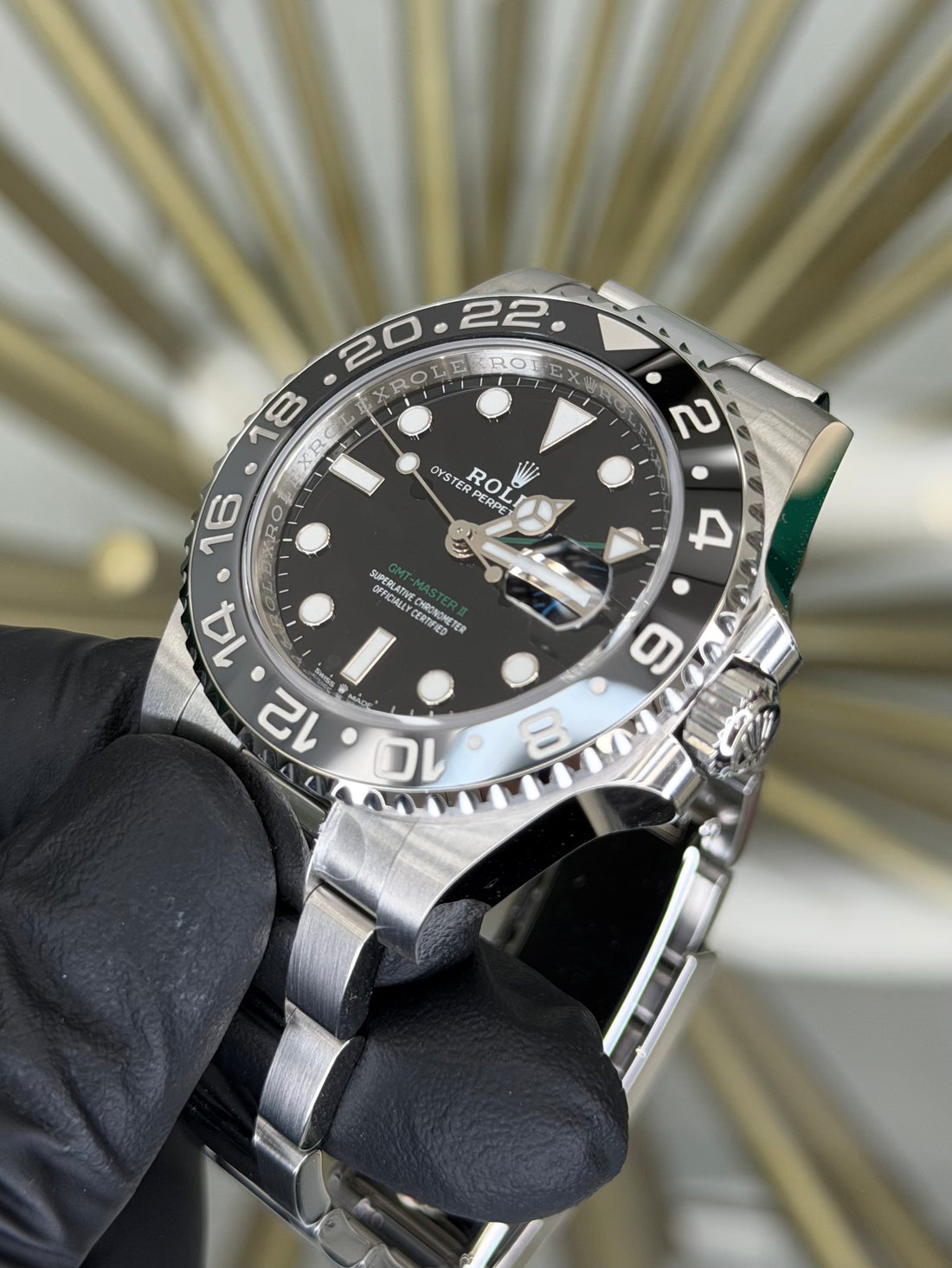 Rolex GMT-Master II Bruce Wayne Black Dial on Oyster 126710GRNR 2025 Complete