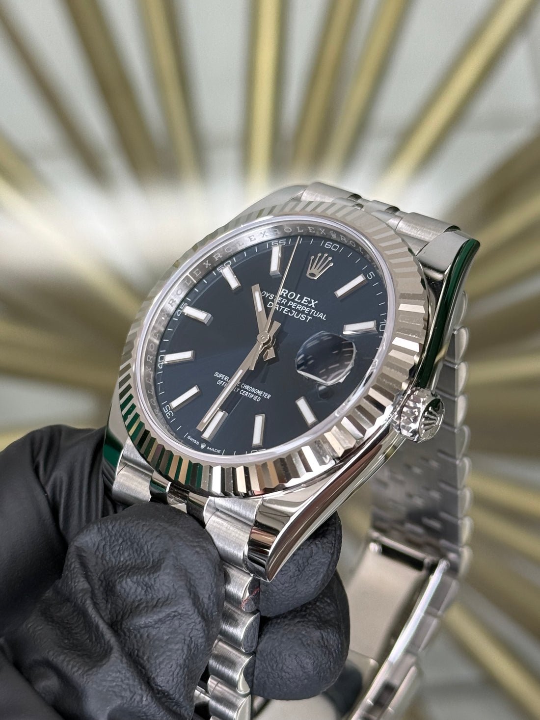 Rolex Datejust 41 Blue Index Dial on Jubilee 126334 2026 Card