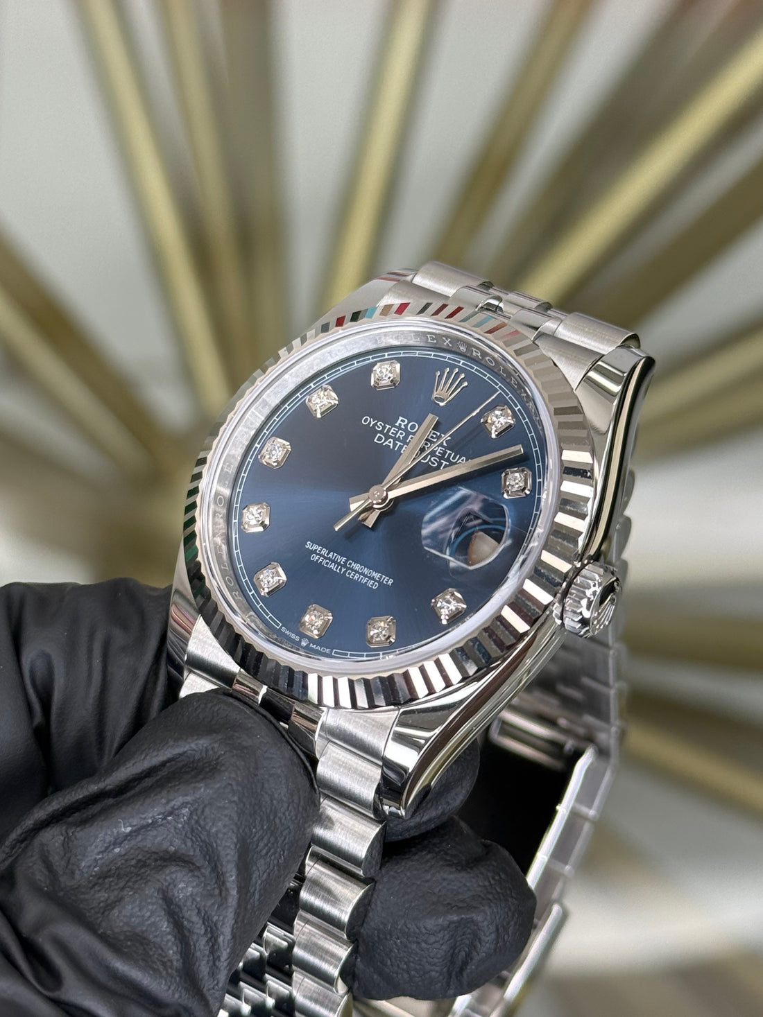 Rolex Datejust 36 Blue Diamond Dial on Jubilee 126234 2026 Card