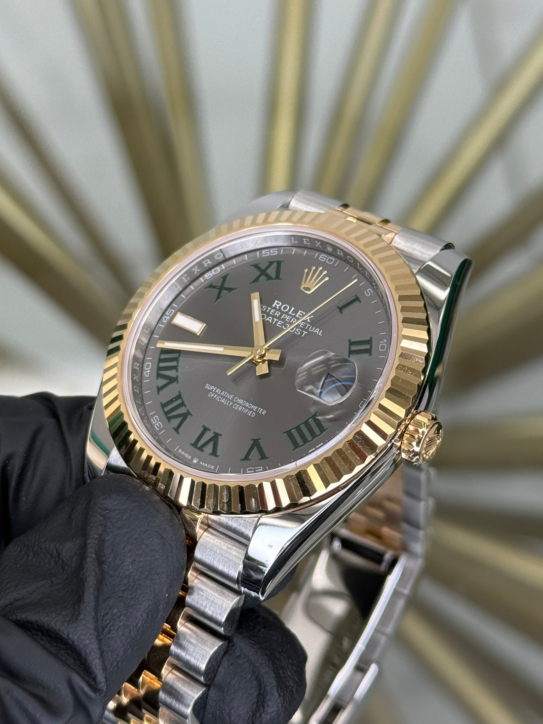 Rolex Datejust 41 Slate Green Roman Dial on Jubilee 126333 2024 Complete