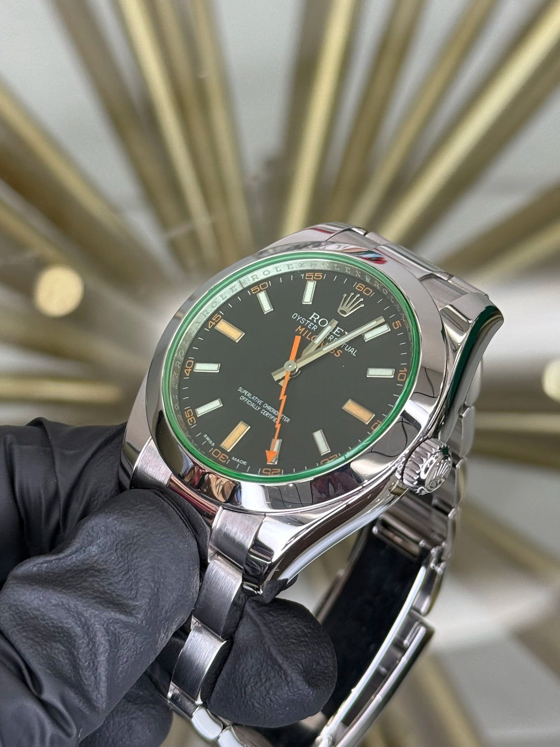 Rolex Milgauss Black Dial on Oyster 116400GV 2011 Complete