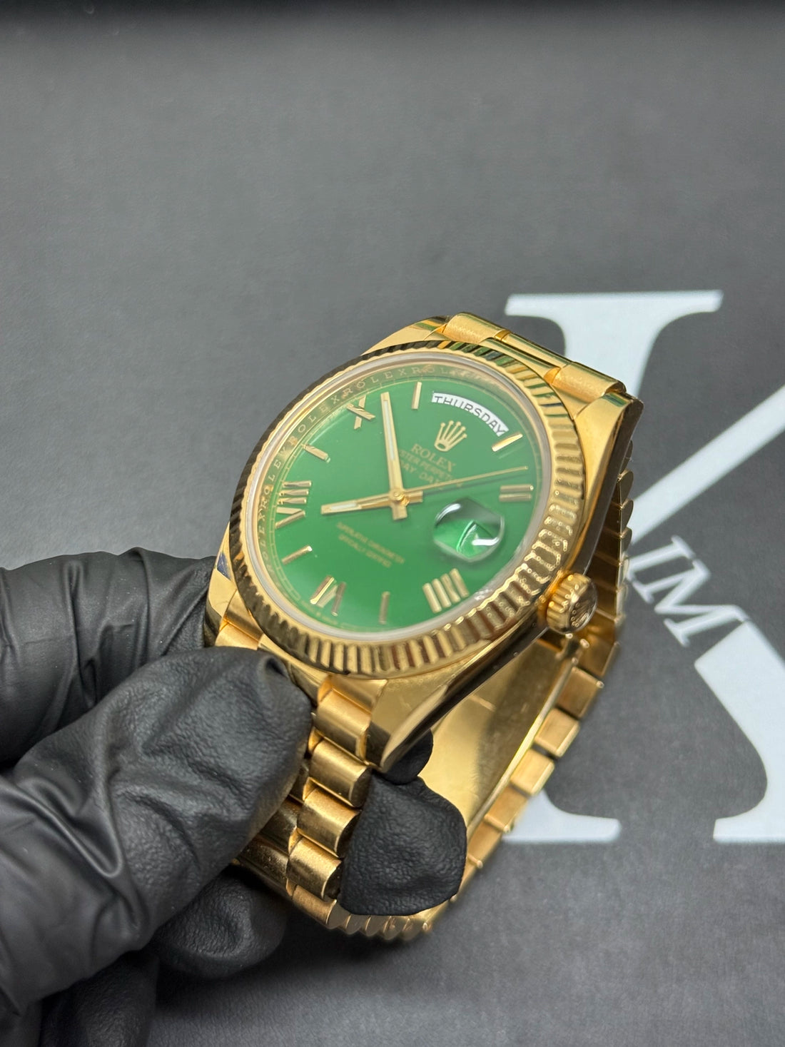 Rolex Day-Date 40 Silver Bevelled Roman Dial on President 228238