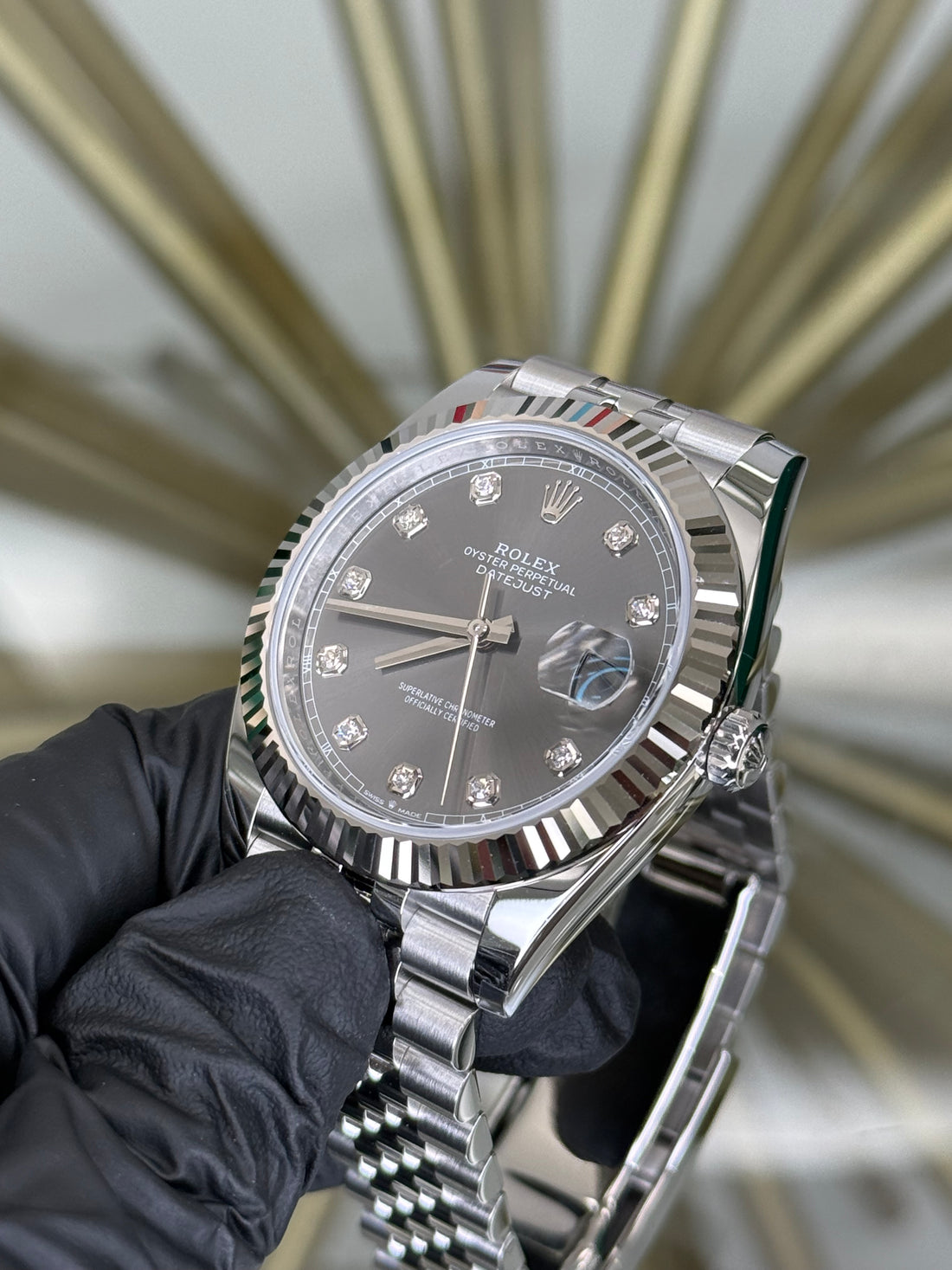 Rolex Datejust 41 Rhodium Diamond Dial on Jubilee 126334 2026 Complete
