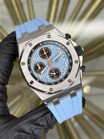 Audemars Piguet Offshore Selfwinding Chronograph Baby Blue Dial on Rubber Strap 26238ST.OO.A340CA.01 2024 Complete