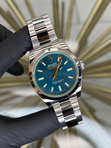 Rolex Milgauss Blue Dial on Oyster 116400GV 2019 Complete