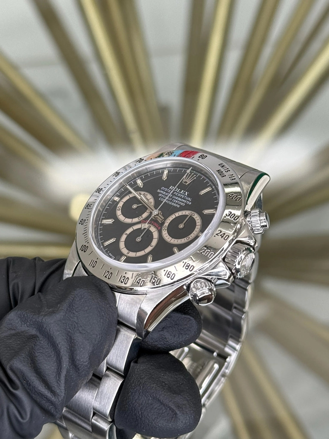 Rolex Daytona Zenith Black Inverted 6 Dial on Oyster 16520 Open Date Papers