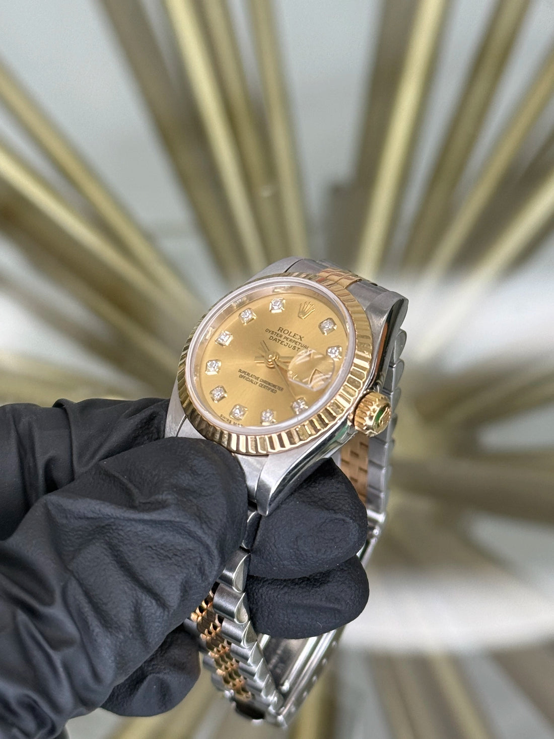 Rolex Datejust Lady Champagne Diamond Dial on Jubilee 69173 1999 Complete