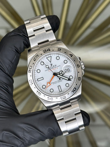 Rolex Explorer II Polar White Dial on Oyster 216570 2023 Service Card