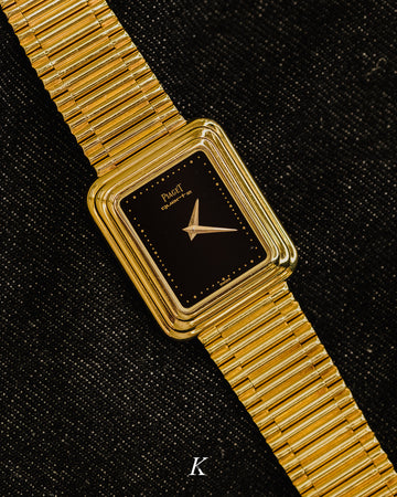 Piaget Protocole Black Onyx Dial on Yellow Gold 74101