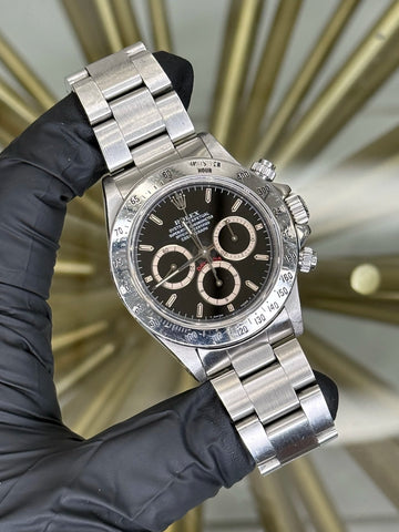 Rolex Daytona Zenith Black Inverted 6 Dial on Oyster 16520 Open Date Papers
