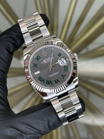 Rolex Datejust 41 Wimbledon Dial on Oyster 126334 2025 Complete
