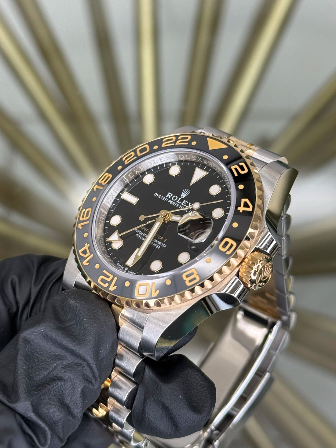 Rolex GMT-Master II Black “Bumblebee” Dial on Jubilee 126713GRNR 2026 Card