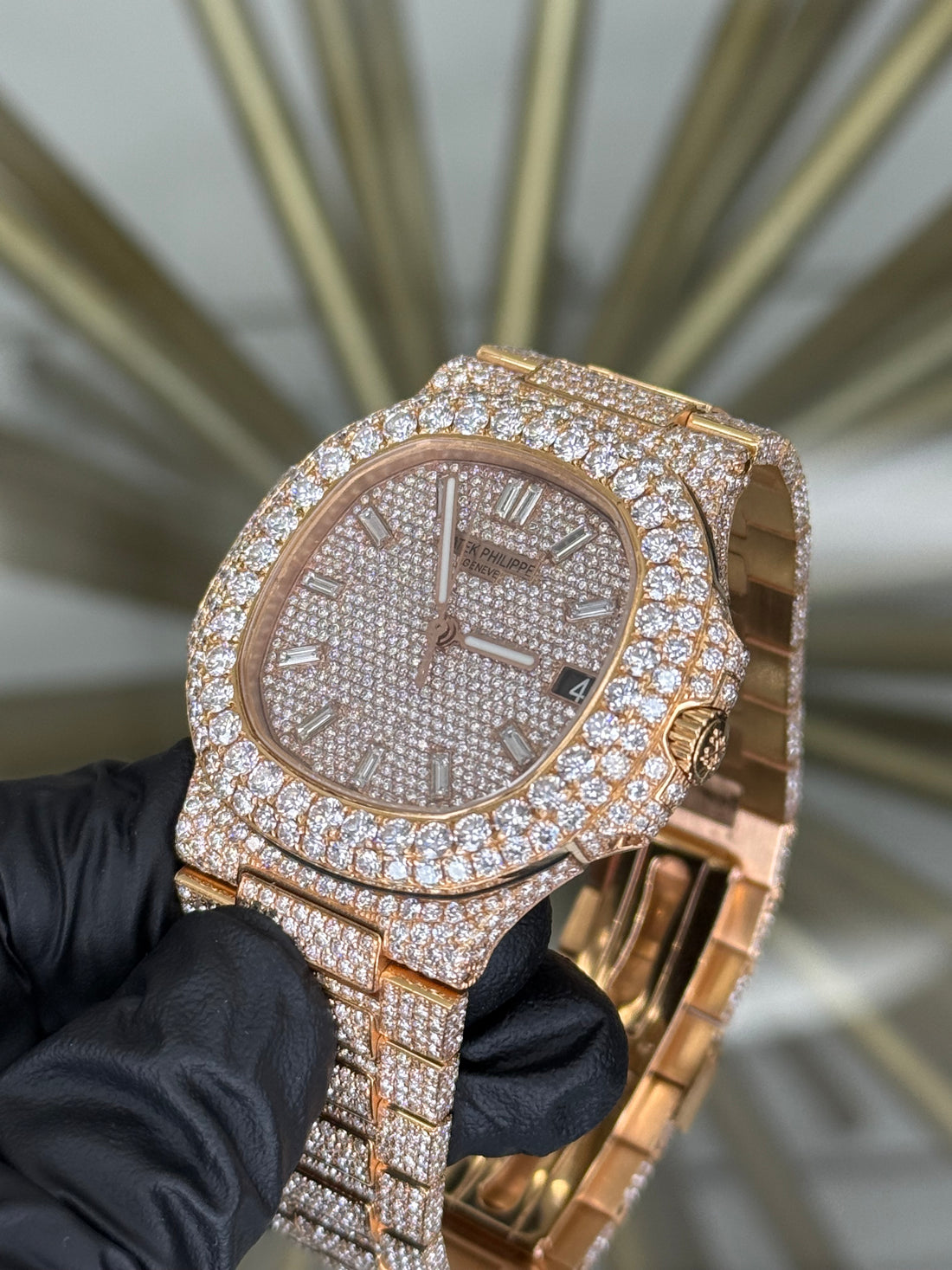Patek Philippe Nautilus Custom Diamond Dial on Custom Diamond 5711/1R-001