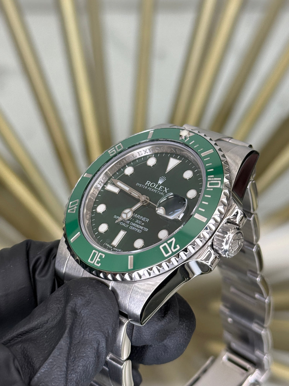 Rolex Submariner Hulk Green Dial on Oyster 116610LV 2013 Card