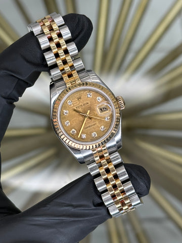 Rolex Datejust Lady Champagne Computer Diamond Dial on Jubilee 179173